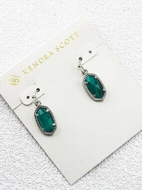 Kendra Scott Green Cat Eye Earrings